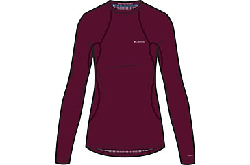 Image of Columbia Midweight Stretch Long Sleeve Top - Womens, Rich Wine, Small, 1639021-624-S
