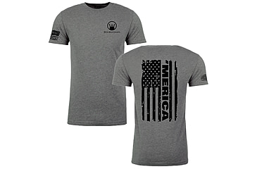 Image of Devil Dog Concepts Black Merica Flag T-Shirt - Mens, Heathered Gray, Extra Large, DDCA-BMF-HGXL