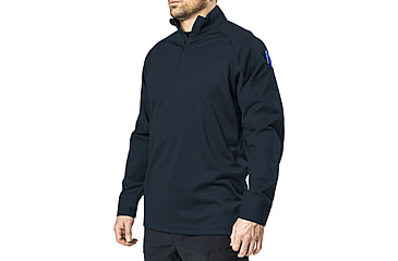 Image of Elbeco UFX Bold Long Sleeve Zip Mock Neck Patrol Shirt, Regular, Midnight Navy, Large, SM4108NV+L