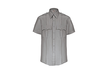 Image of Elbeco TexTrop2 Zippered Short Sleeve Polyester Shirt - Mens, 14.5 in, Gray, Z3311N-14.5