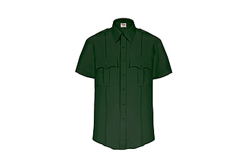 Image of Elbeco TexTrop2 Zippered Short Sleeve Polyester Shirt - Mens, 14.5 in, Spruce Green, 8805N-14.5