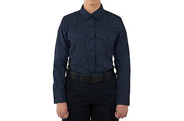 Image of First Tactical Cotton Station Long Sleeve Shirt - Women's, Midnight Navy, Small, 121009-729-S-R