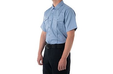 Image of First Tactical Cotton Station Short Sleeve Shirt - Mens, Medium Blue, Regular/2XL, 112008-781-XXL-R