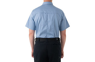 Image of First Tactical Cotton Station Short Sleeve Shirt - Mens, Medium Blue, Regular/2XL, 112008-781-XXL-R
