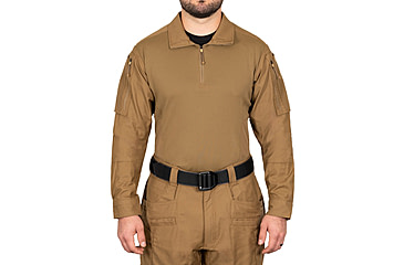 Image of First Tactical Defender Long Sleeve Shirt - Mens, Regular, Coyote Brown, Small, 111004-181-S-R