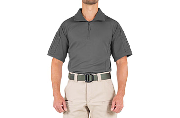 Image of First Tactical Defender Short Sleeve Shirt - Mens, Tall, Wolf Grey, Extra Large, 112017-036-XL-T