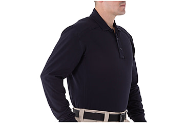 Image of First Tactical Mens Cotton L/S Polo w/Pen Pocket, Midnight Navy, Small 111502-729-S