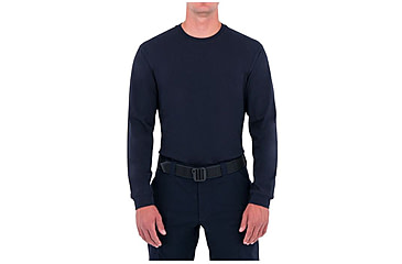 Image of First Tactical Mens Tactix Cotton L/S Tee, Midnight Navy, Small 111505-729-S