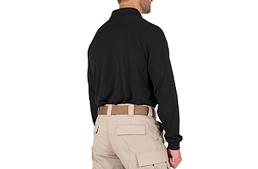 Image of First Tactical Performance Long Sleeve Polo - Mens, Black, Tall/2XL, 111503-019-XXL-T