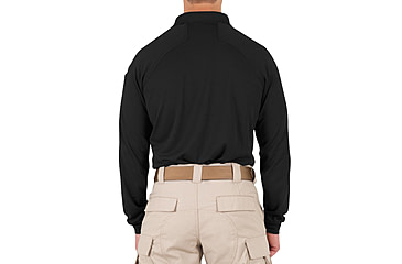 Image of First Tactical Performance Long Sleeve Polo - Mens, Black, Tall/2XL, 111503-019-XXL-T