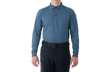 Image of First Tactical Performance Long Sleeve Polo - Mens, French Blue, Regular/3XL, 111503-484-3XL