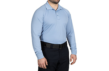 Image of First Tactical Performance Long Sleeve Polo - Mens, Medium Blue, Regular/3XL, 111503-781-3XL
