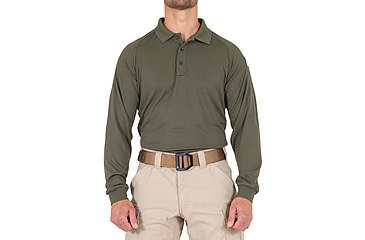 Image of First Tactical Performance Long Sleeve Polo - Men's, Tall, OD Green, 2XL, 111503-830-XXL-T