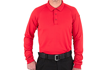Image of First Tactical Performance Long Sleeve Polo - Mens, Red, Small, 111503-400-S