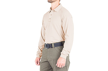 Image of First Tactical Performance Long Sleeve Polo - Mens, Regular, Khaki, 5XL, 111503-055-5XL-R