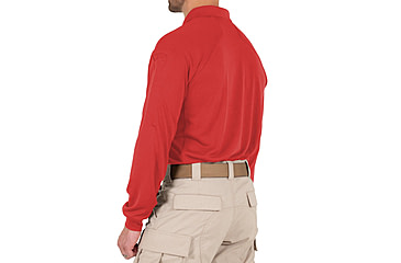 Image of First Tactical Performance Long Sleeve Polo - Mens, Regular, Red, 5XL, 111503-400-5XL-R
