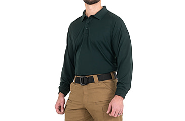 Image of First Tactical Performance Long Sleeve Polo - Mens, Regular, Spruce Green, 6XL, 111503-812-6XL-R