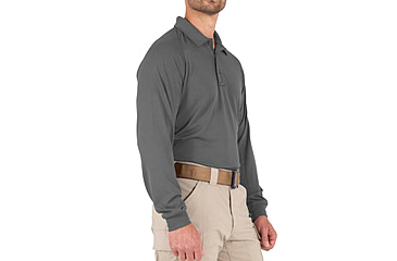 Image of First Tactical Performance Long Sleeve Polo - Mens, Regular, Wolf Grey, 6XL, 111503-036-6XL-R