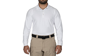 Image of First Tactical Performance Long Sleeve Polo - Men's, Tall, White, 2XL, 111503-010-XXL-T