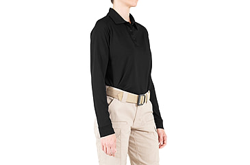 Image of First Tactical Performance Long Sleeve Polo - Womens, Black, Medium, 121503-019-M