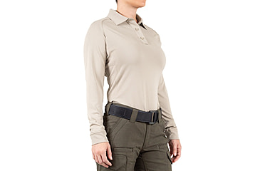 Image of First Tactical Performance Long Sleeve Polo - Womens, Khaki, 3XL, 121503-055-3XL