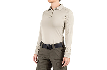 Image of First Tactical Performance Long Sleeve Polo - Womens, Silver Tan, 3XL, 121503-065-3XL