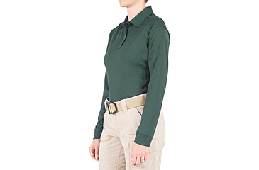 Image of First Tactical Performance Long Sleeve Polo - Womens, Spruce Green, Extra Small, 121503-812-XS