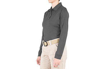 Image of First Tactical Performance Long Sleeve Polo - Womens, Wolf Grey, Extra Large, 121503-036-XL