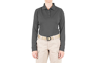 Image of First Tactical Performance Long Sleeve Polo - Womens, Wolf Grey, Extra Large, 121503-036-XL