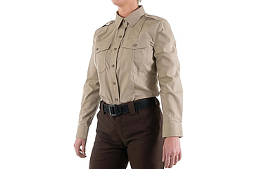 Image of First Tactical Pro Duty Long Sleeve Shirt - Womens, Silver Tan, Extra Large, 121011-065-XL-R
