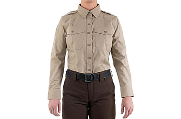 Image of First Tactical Pro Duty Long Sleeve Shirt - Womens, Silver Tan, Extra Large, 121011-065-XL-R
