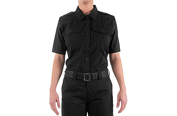 Image of First Tactical Pro Duty Short Sleeve Shirt - Women's, Black, Large, 122001-019-L-R