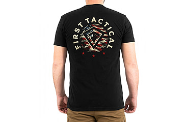 Image of First Tactical Stars and Stripes Spear T-Shirt - Mens, Black, 2XL, 112555-019-XXL