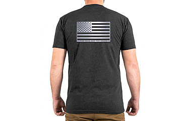 Image of First Tactical Steel Flag Graphic T-Shirt - Mens, Charcoal Heather, Extra Large, 112558-417-XL