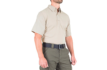 Image of First Tactical V2 Pro Perf Short Sleeve Shirt - Mens, Silver Tan, Regular/Extra Small, 112012-065-XS-R