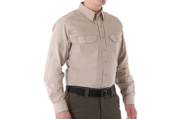 Image of First Tactical V2 Tactical Long Sleeve Shirt - Mens, Khaki, Extra Small, R, 111006-055-XS-R