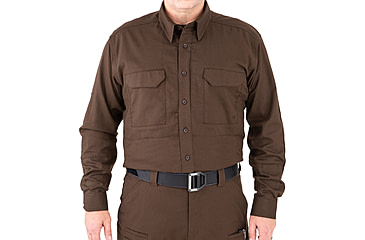 Image of First Tactical V2 Tactical Long Sleeve Shirt - Mens, Kodiak Brown, Large, R, 111006-182-L-R