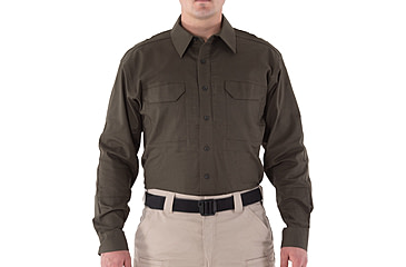 Image of First Tactical V2 Tactical Long Sleeve Shirt - Mens, OD Green, Large, R, 111006-830-L-R