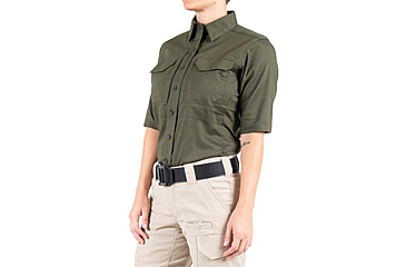 Image of First Tactical V2 Tactical Short Sleeve Shirt - Womens, Ranger Green, 2XL, 122007-610-XXL