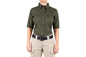 Image of First Tactical V2 Tactical Short Sleeve Shirt - Womens, Ranger Green, 2XL, 122007-610-XXL