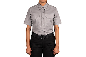 Image of First Tactical V2 Tactical Short Sleeve Shirt - Womens, Regular, Nickel Gray, Extra Large, 122007-083-XL-R