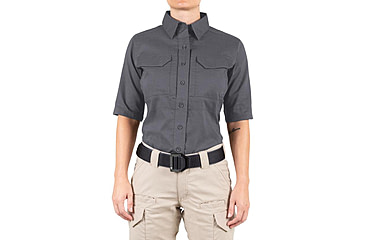 Image of First Tactical V2 Tactical Short Sleeve Shirt - Womens, Wolf Grey, Large, 122007-036-L