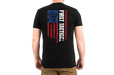 Image of First Tactical Vertical Flag Graphic T-Shirt - Mens, Charcoal Grey, Extra Large, 112557-019-XL