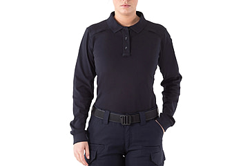 Image of First Tactical WoMens Performance Ls Polo w/Pocket, Midnight Navy, Extra Small 121503-729-XS