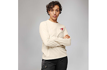 Image of Fjallraven 1960 Logo T-Shirt Long Sleeve - Womens, Chalk White, 2XS, F86989-113-XXS