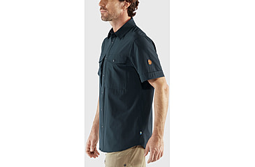 Image of Fjallraven Abisko Trekking Short Sleeve Shirt - Mens, Dark Navy, Small, F87939-555-S