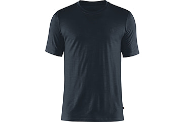 Image of Fjallraven Abisko Wool Short Sleeve T-Shirt - Mens, Dark Navy, Large, F87193-555-L