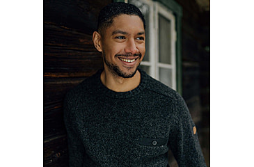 Image of Fjallraven Lada Round-Neck Sweater - Mens, Black, Medium, F84139-550-M