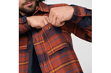 Image of Fjallraven Ovik Lite Padded Shirt - Mens, Autumn Leaf-Dark Navy, Medium, F87069-215-555-M