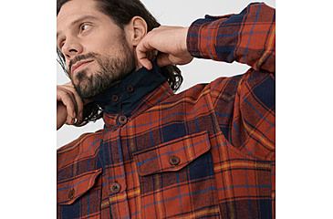 Image of Fjallraven Ovik Lite Padded Shirt - Mens, Autumn Leaf-Dark Navy, Medium, F87069-215-555-M